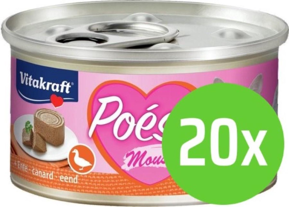 Vitakraft - Kat natvoer - Poesie - Eend - 20 x 85gram