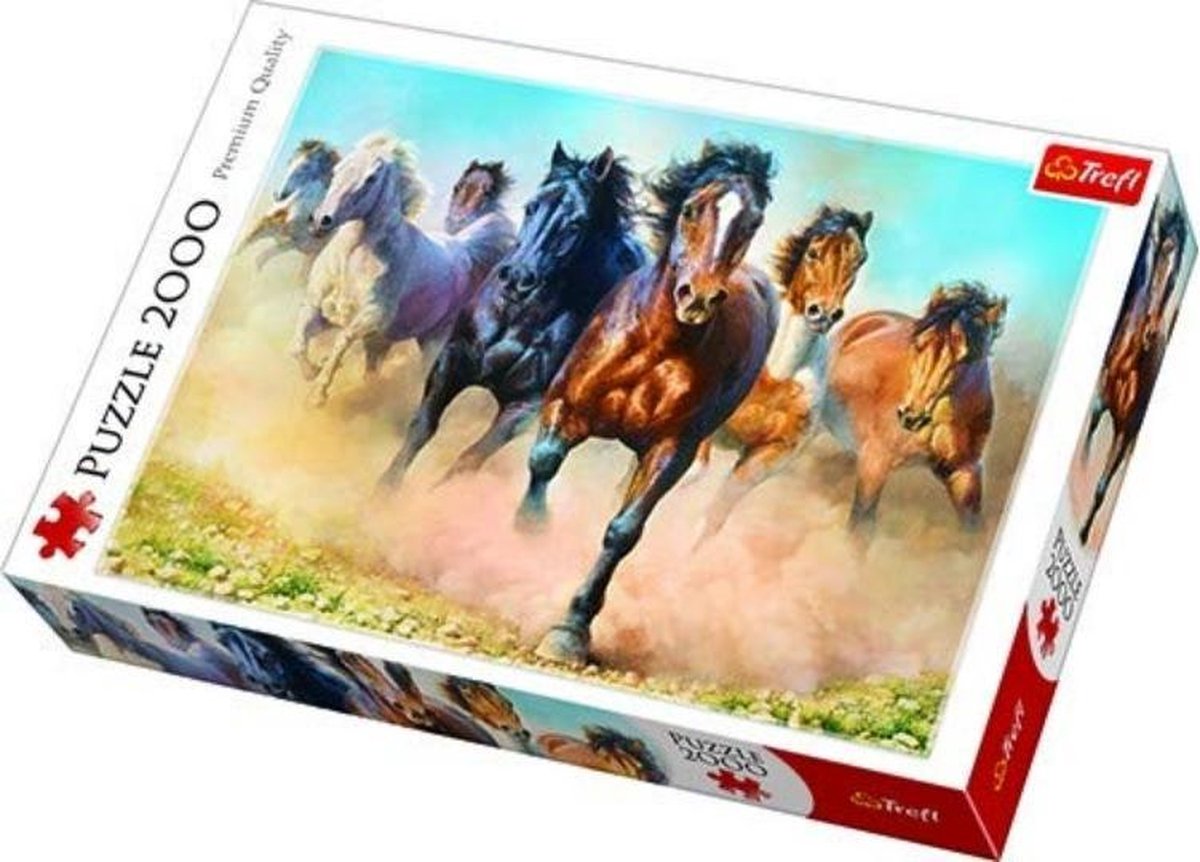 Puzzle 2000 GALOPUJ?CE STADO KONI 27098 .