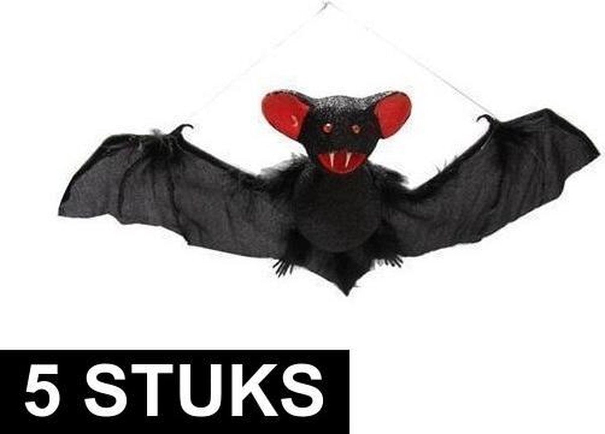 5x Horror decoratie vleermuis/vleermuizen van 39 cm - Halloween/horror thema versiering