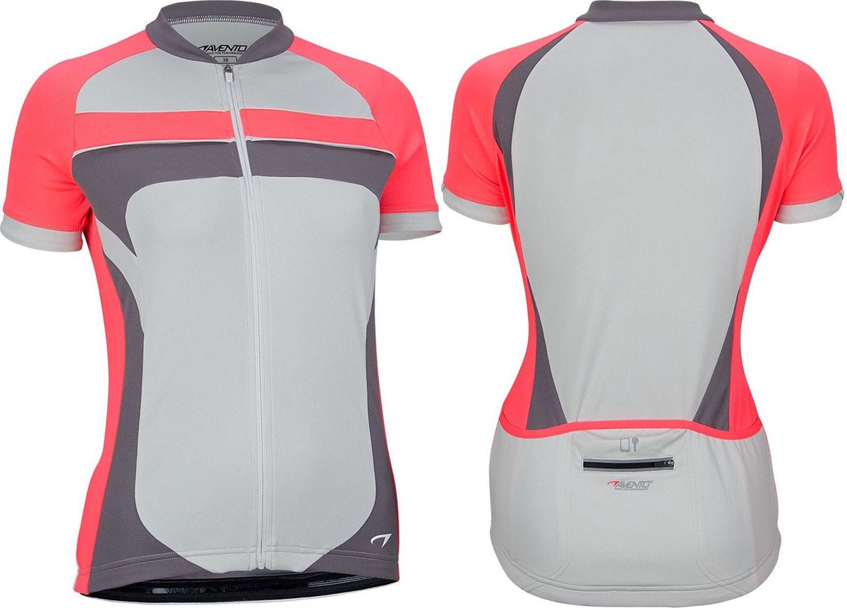 Avento Wielrenshirt - Dames - Grijs/Roze/Antraciet - 42