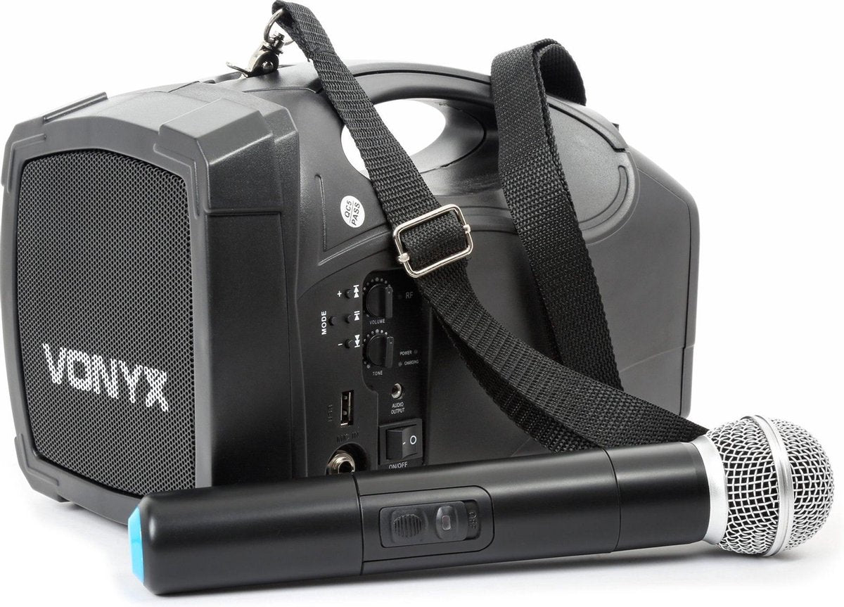 Portable speaker - Vonyx ST-010 draagbare speaker met Bluetooth en mp3 speler - Inclusief draadloze microfoon