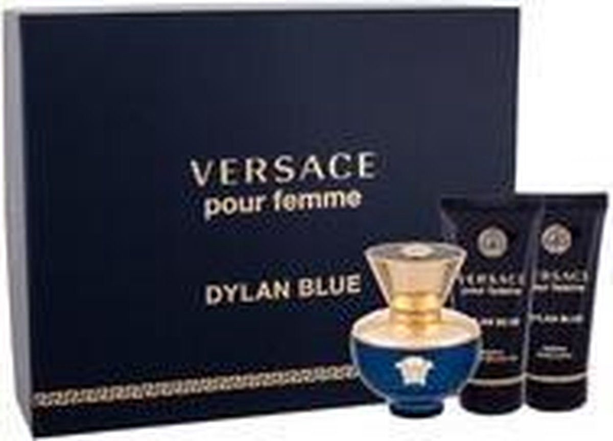 Versace Dylan Blue pour Femme Giftset - 50 ml eau de parfum spray + 50 ml showergel + 50 ml bodylotion - cadeauset voor dames