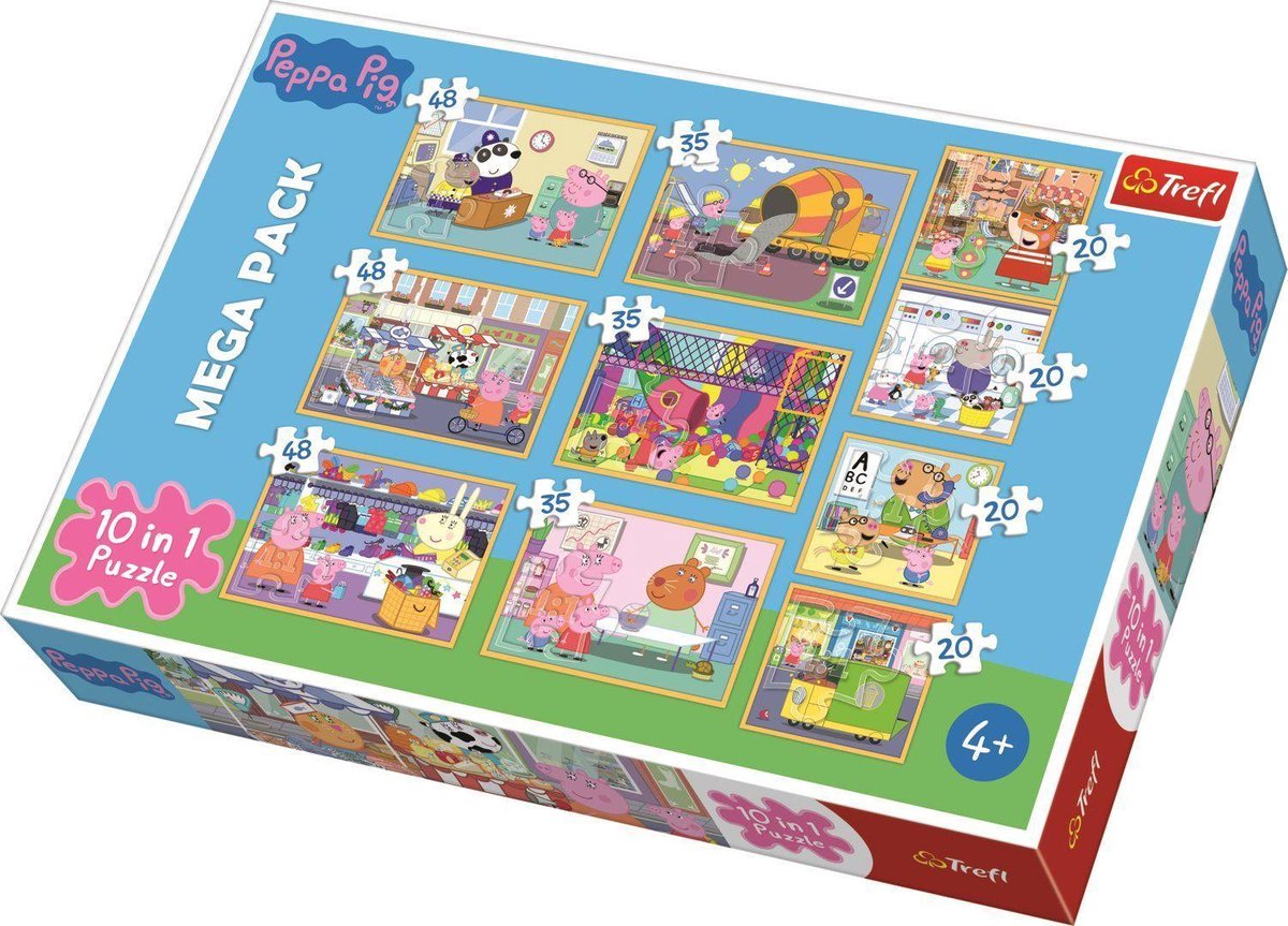 Puzzel Peppa Pig 10 in 1: 20/35/48 stukjes