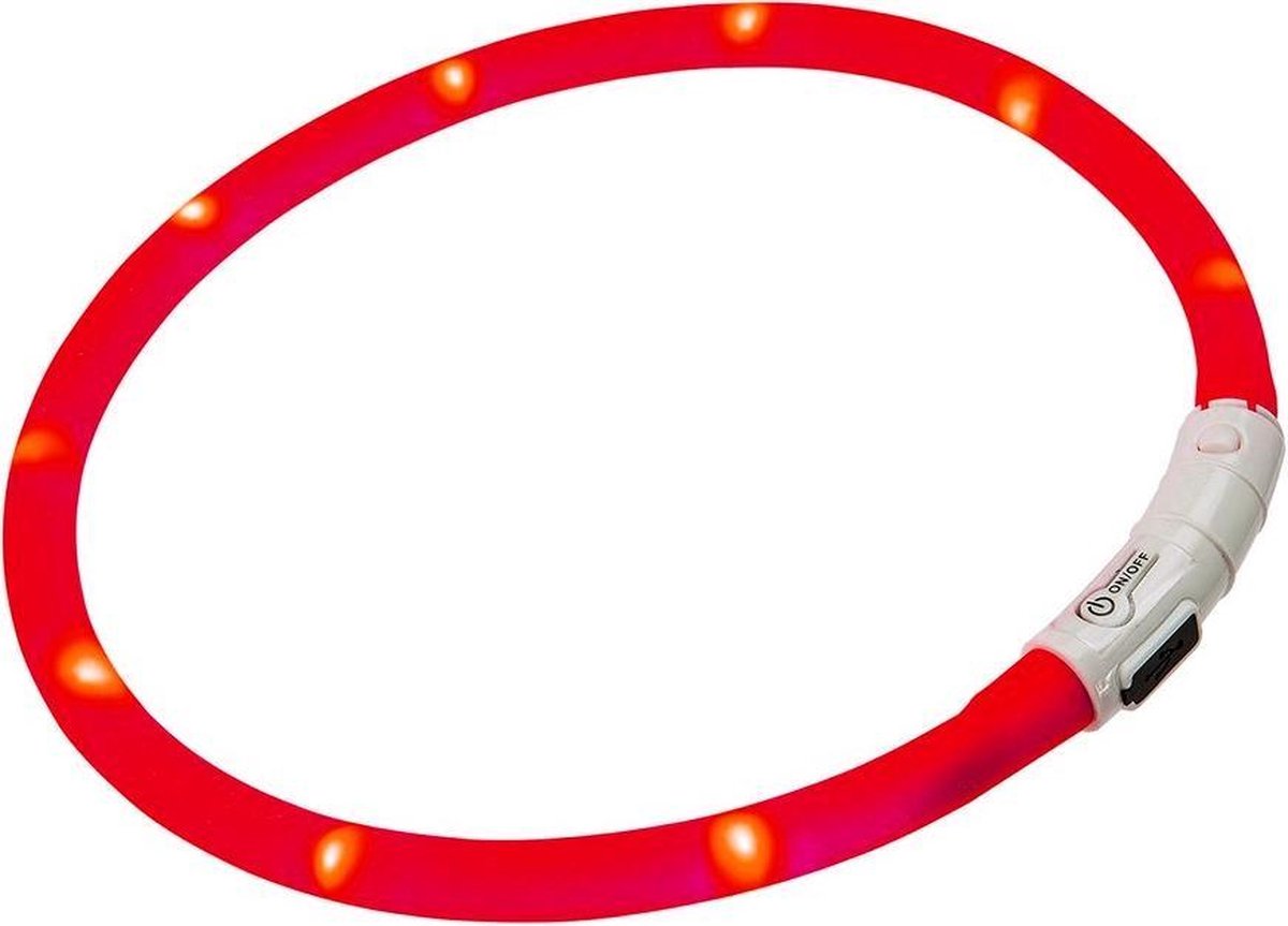 Ferplast Hondenhalsband Night Over 55 Cm Siliconen Rood