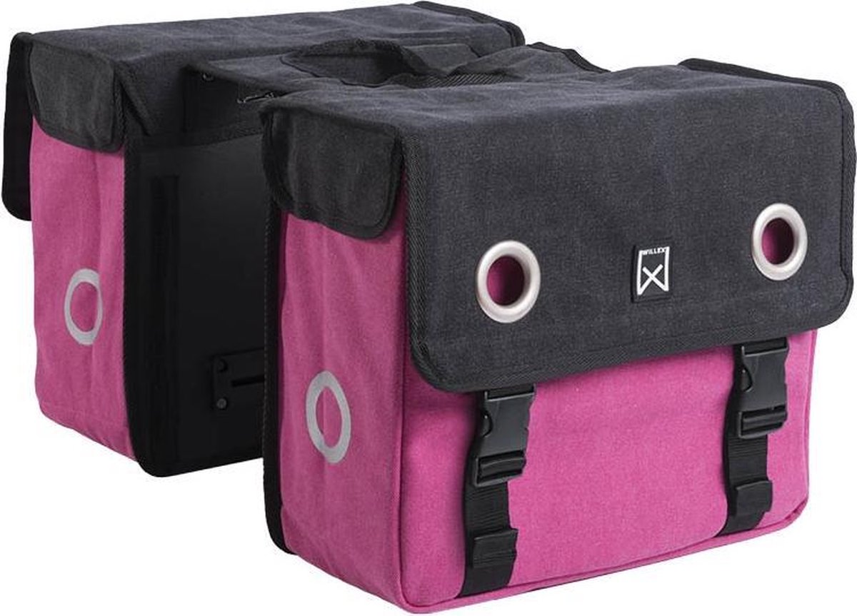 Willex Canvas Dubbele Tas Zwart/Roze