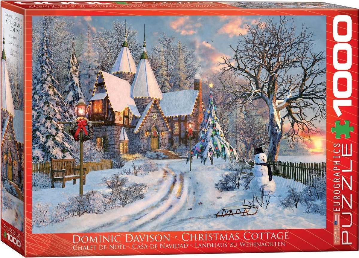 Eurographics puzzel Christmas Cottage - Dominic Davison - 1000 stukjes