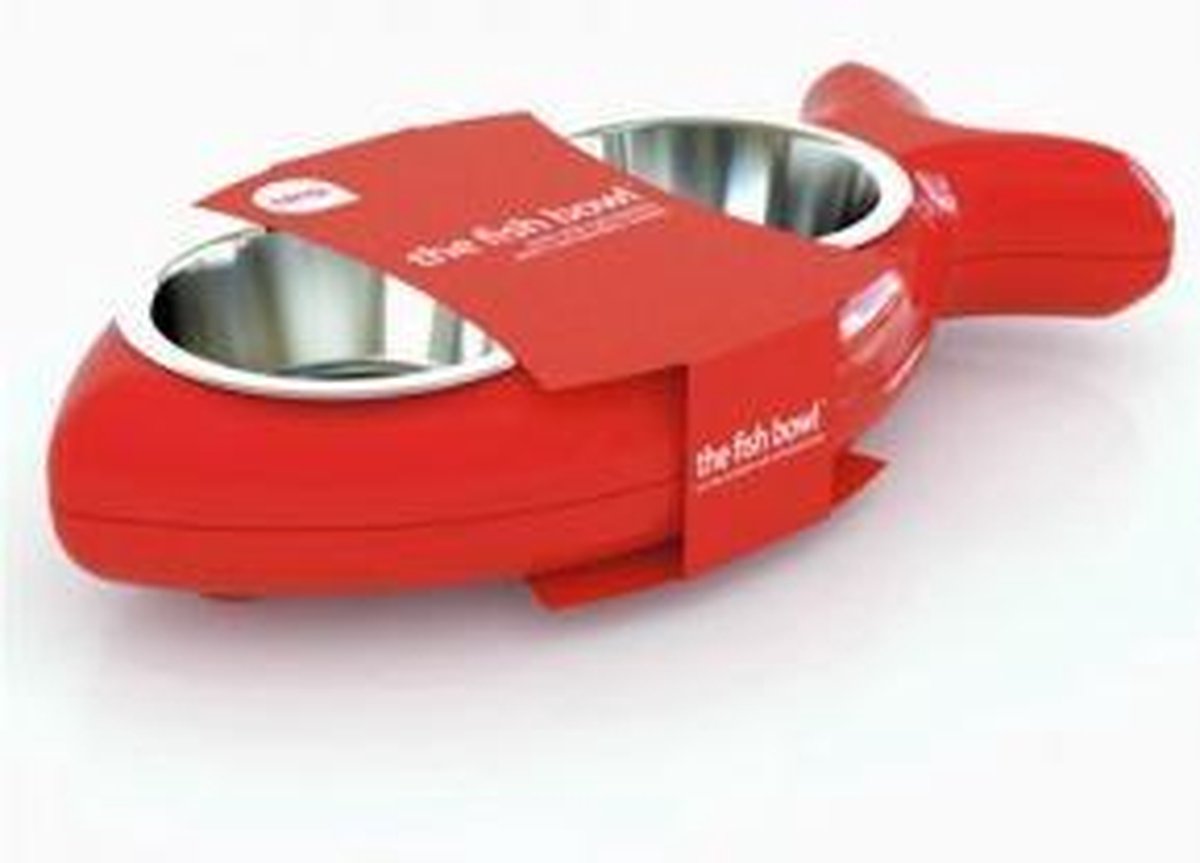 Flamingo  Voerbak Fish Bowl Duo  - Rood - 40.5 x 20.5 x 8cm