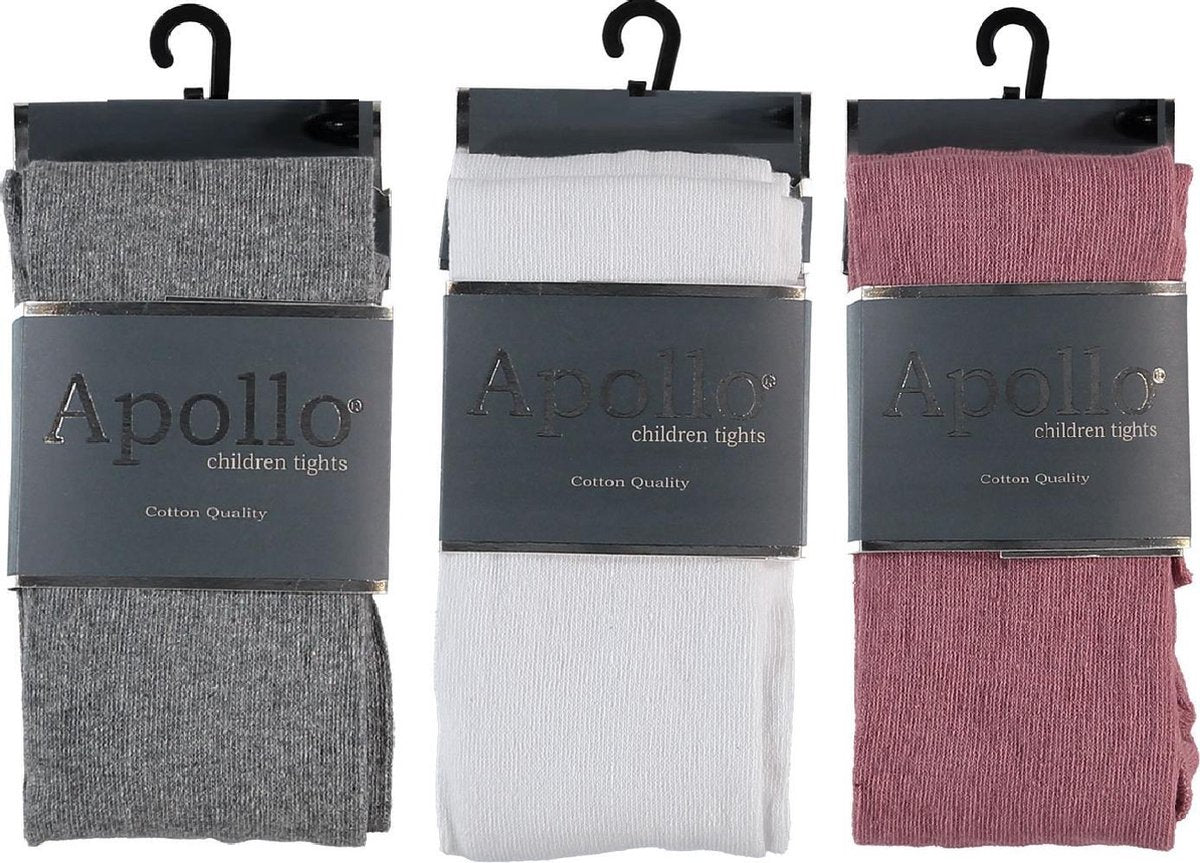 3 pack - Meisjes maillots - 92/98 - oudroze - grijs - wit