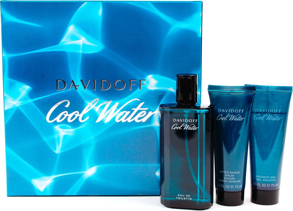 Davidoff Cool Water Gifts 125ml Edt + 75ml Aftershave Balm + 75ml Shower Gel