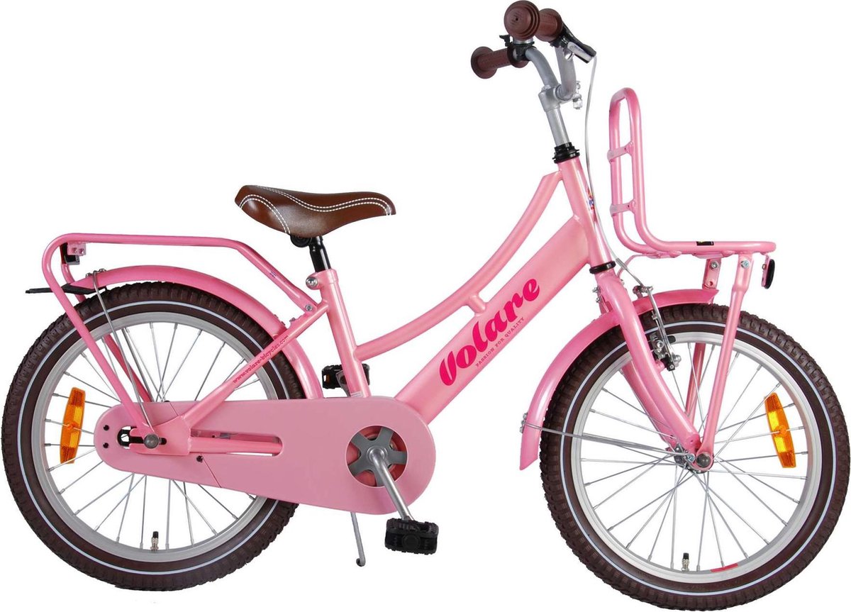 Volare Excellent Kinderfiets - Meisjes - 18 inch - Roze - 95% afgemonteerd