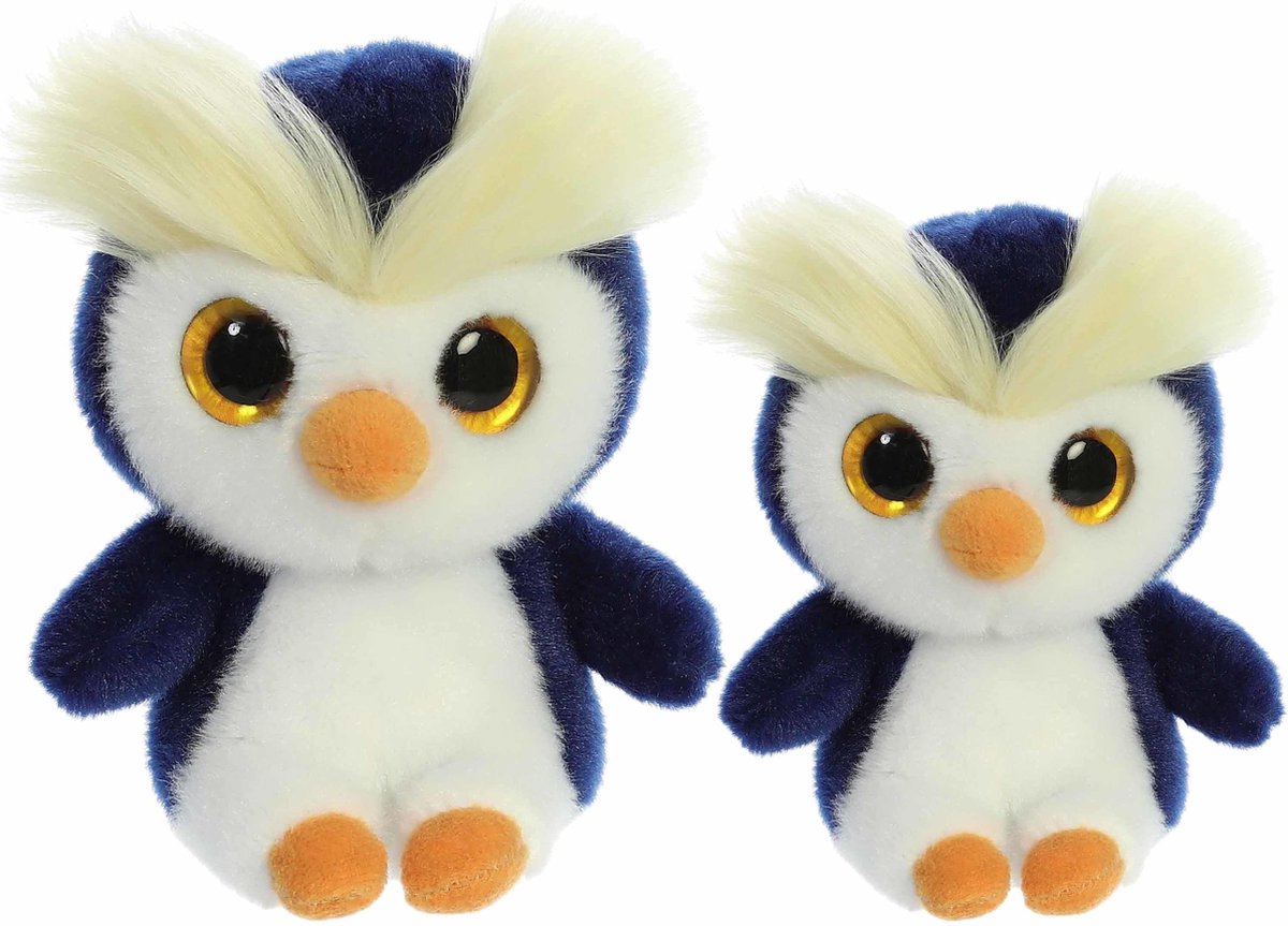 Pinguin knuffels setje van 2x stuks - 15 en 20 cm - Pluche knuffel Pinguins ouder en kindje