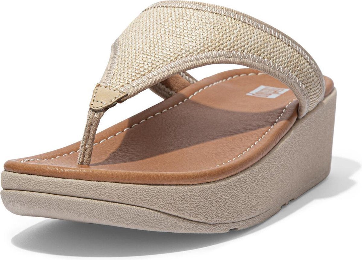 FitFlop™ Lulu Sleek Straw Raffia Toe-Post Sandals Straw - Maat 41