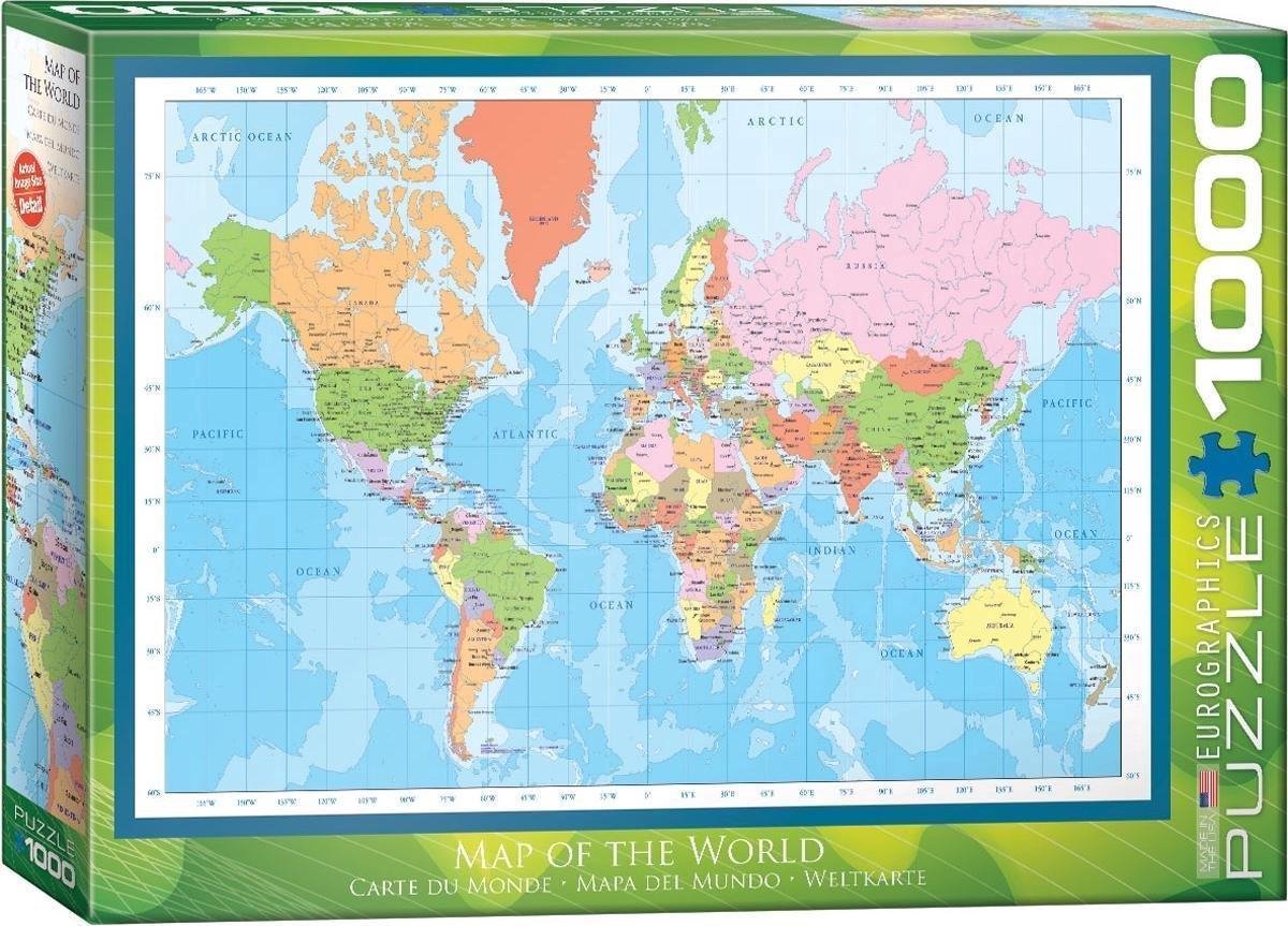 Puzzel 1000 stukjes-Map of the world-Wereld