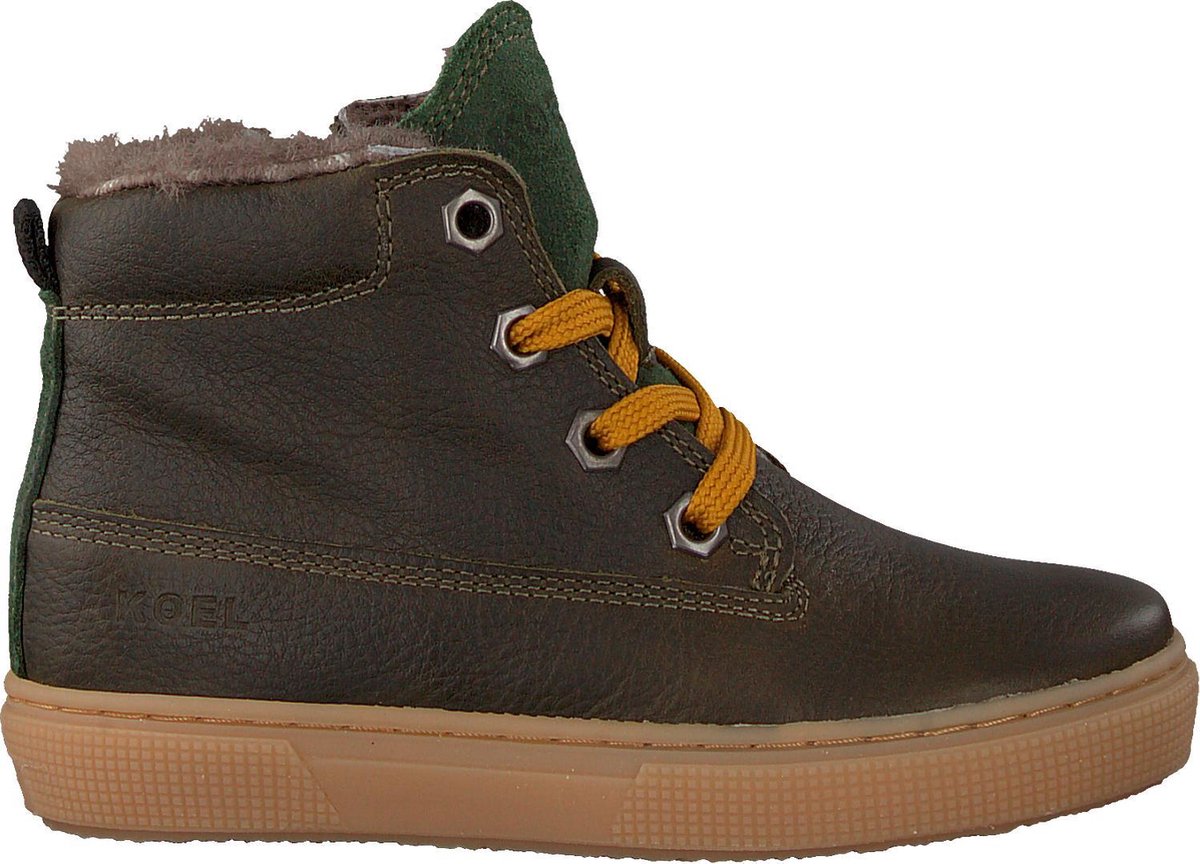 Koel4kids Ko645 Hoge sneakers - Leren Sneaker - Jongens - Groen - Maat 27