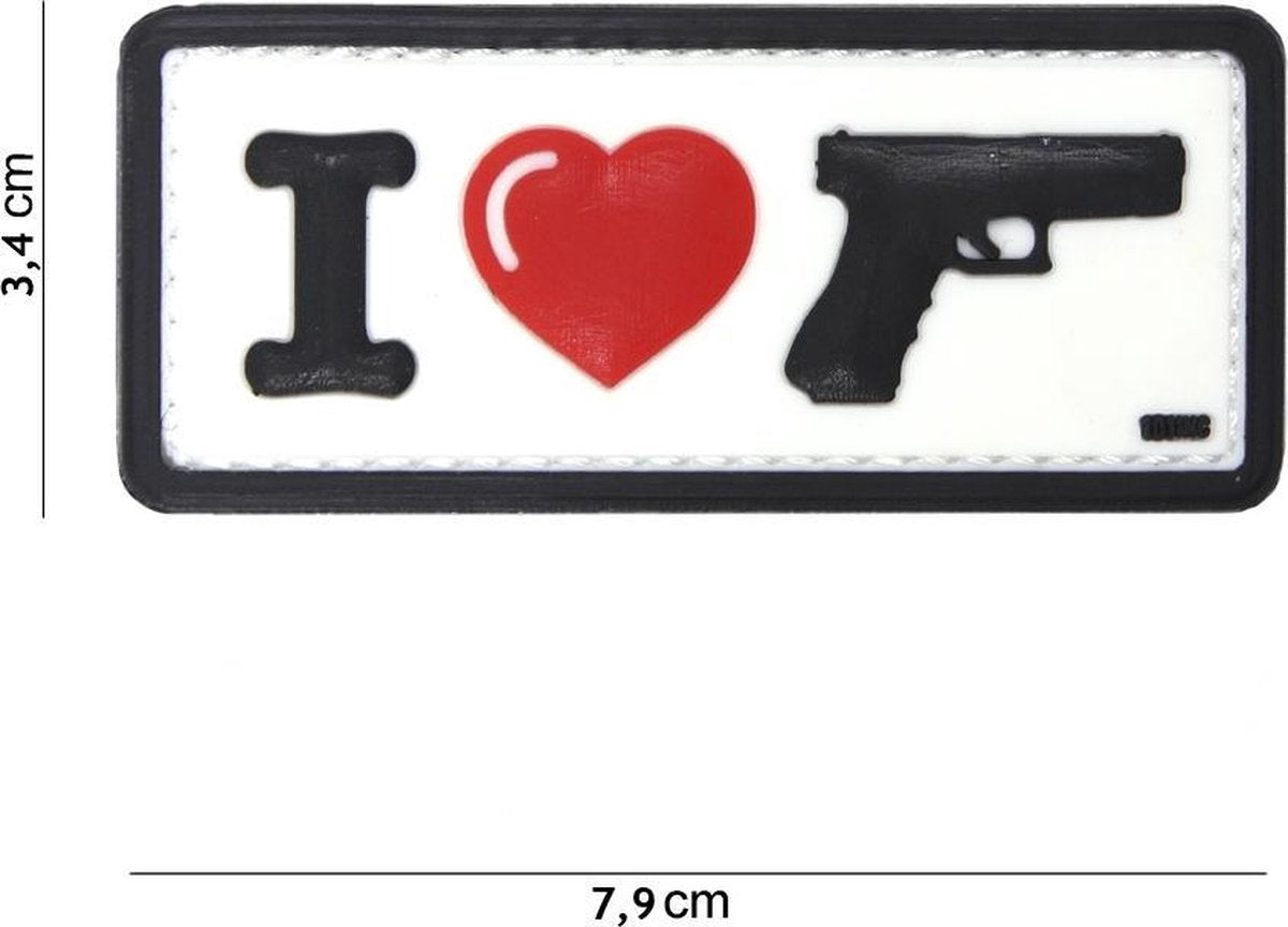 Embleem 3D PVC I Love My Sidearm wit