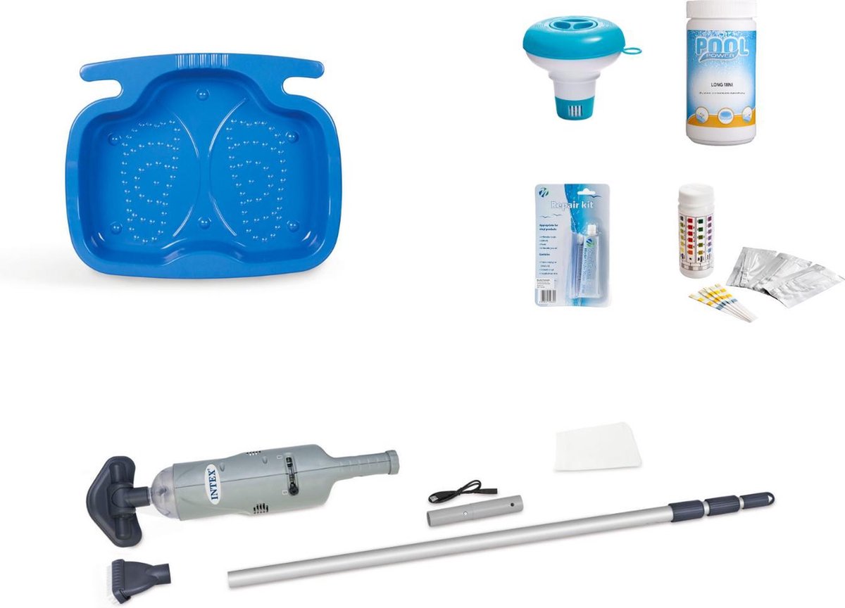 Zwembad onderhoud - Intex - Zwembadstofzuiger - Chloorpakket - voetenbad