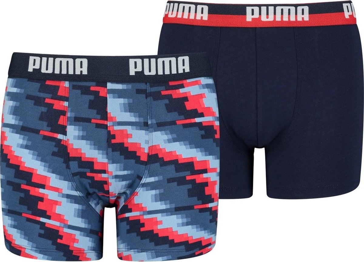 Puma - Boys Glitch Boxer 2 Pack - Blauw - Kinderen - maat  164