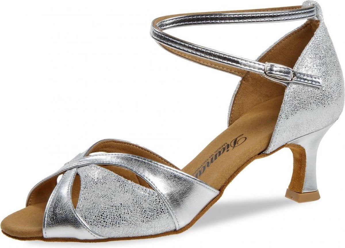 Diamant Dames Latin Dansschoenen 141-077-463 – Zilver Antiek – 5 cm Hak – Maat 36