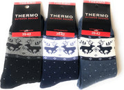 Thermosokken - Huissokken - Werksokken - Maat 39-42 - 3 paar - Rendieren print