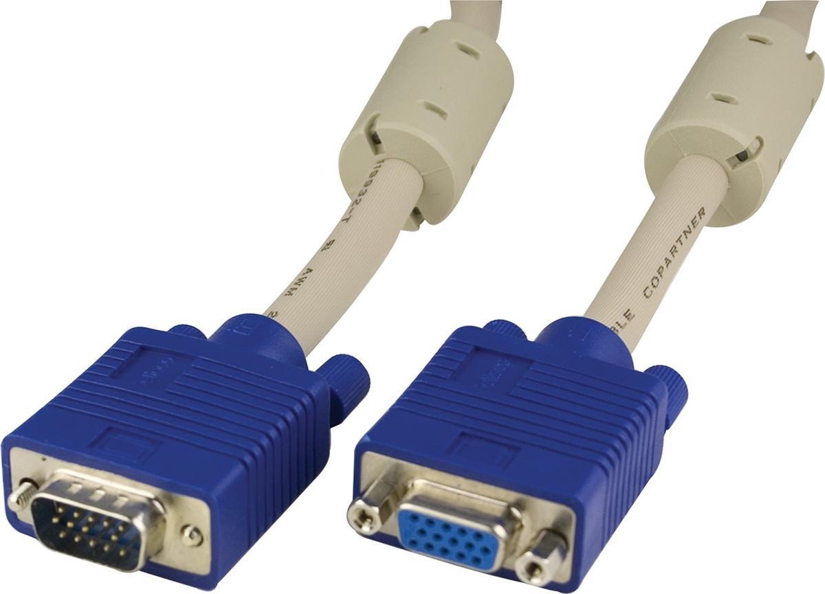 Deltaco - VGA (D-Sub) naar VGA (D-Sub) female - 15 m