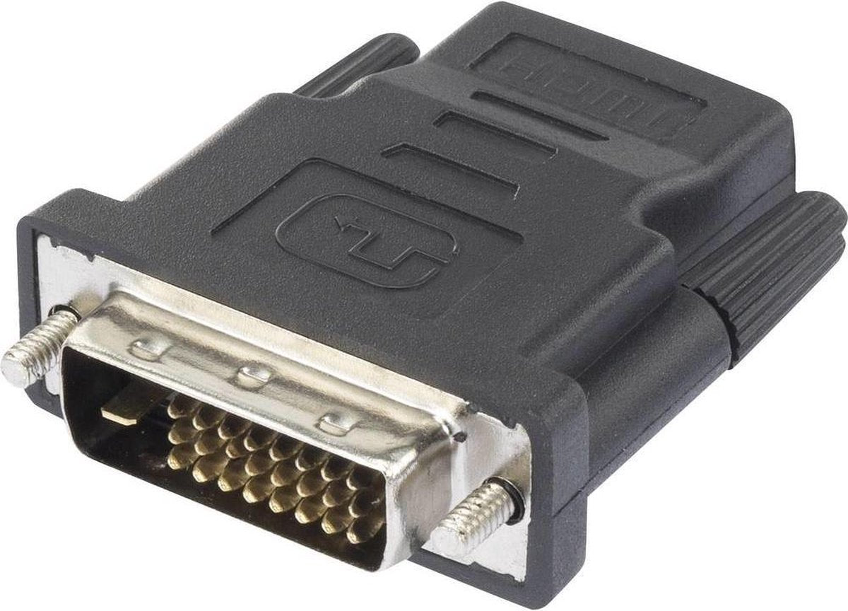 Renkforce RF-4212228 HDMI / DVI Adapter [1x HDMI-bus - 1x DVI-stekker 24+1-polig] Zwart