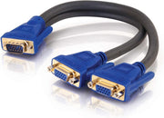 CablesToGo - VGA (D-Sub) naar VGA (D-Sub) female - 0.3 m - Zwart;Blauw