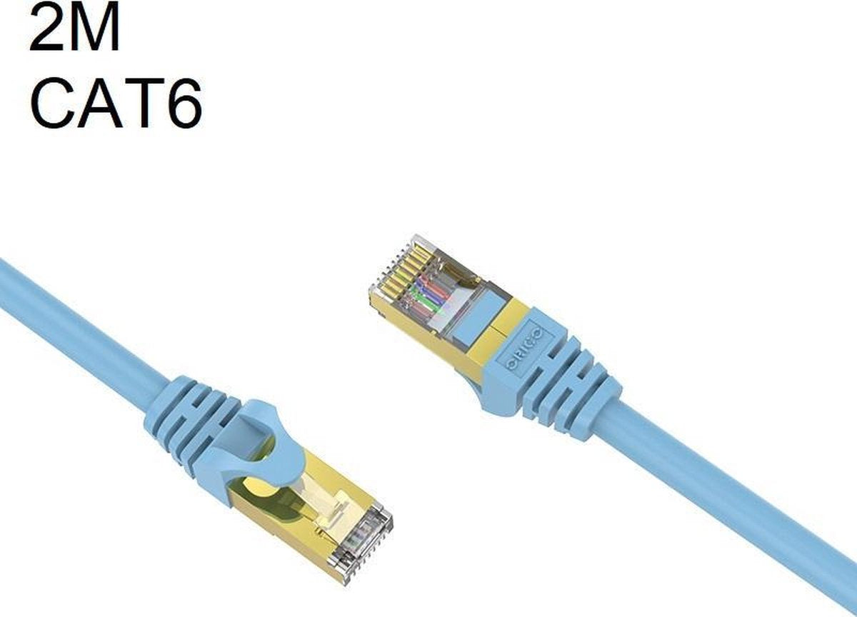 Orico RJ45 Gigabit Ethernet netwerkkabel CAT 6 - 2M - Blauw