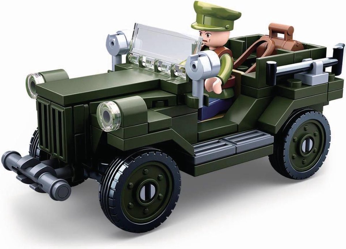 Sluban M38-B0682 Building Blocks Wwii Serie Gaz-67 Allied Light Truck