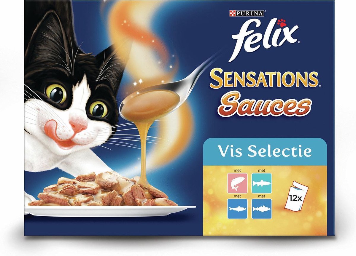 Felix Sensations Sauces - Vis - Kattenvoer - 12 x 100 g