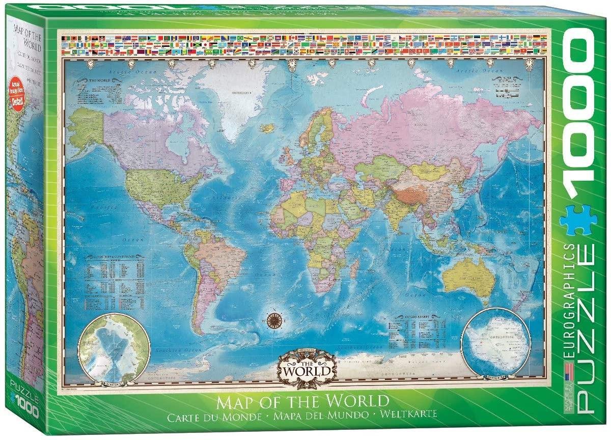 Puzzel 1000 stukjes-Map of the world(1000)