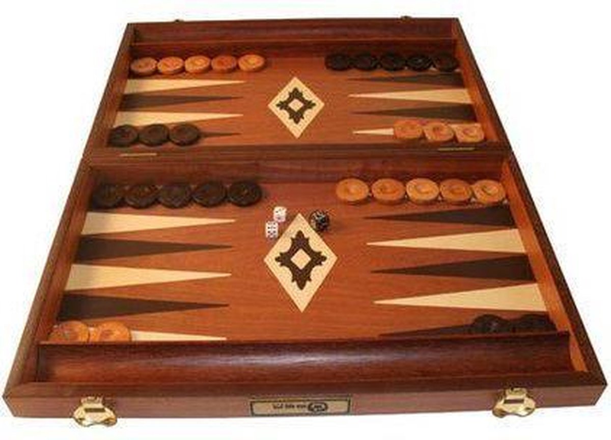 Mahoniehouten Backgammon Set - 48 x 60 x 4 cm