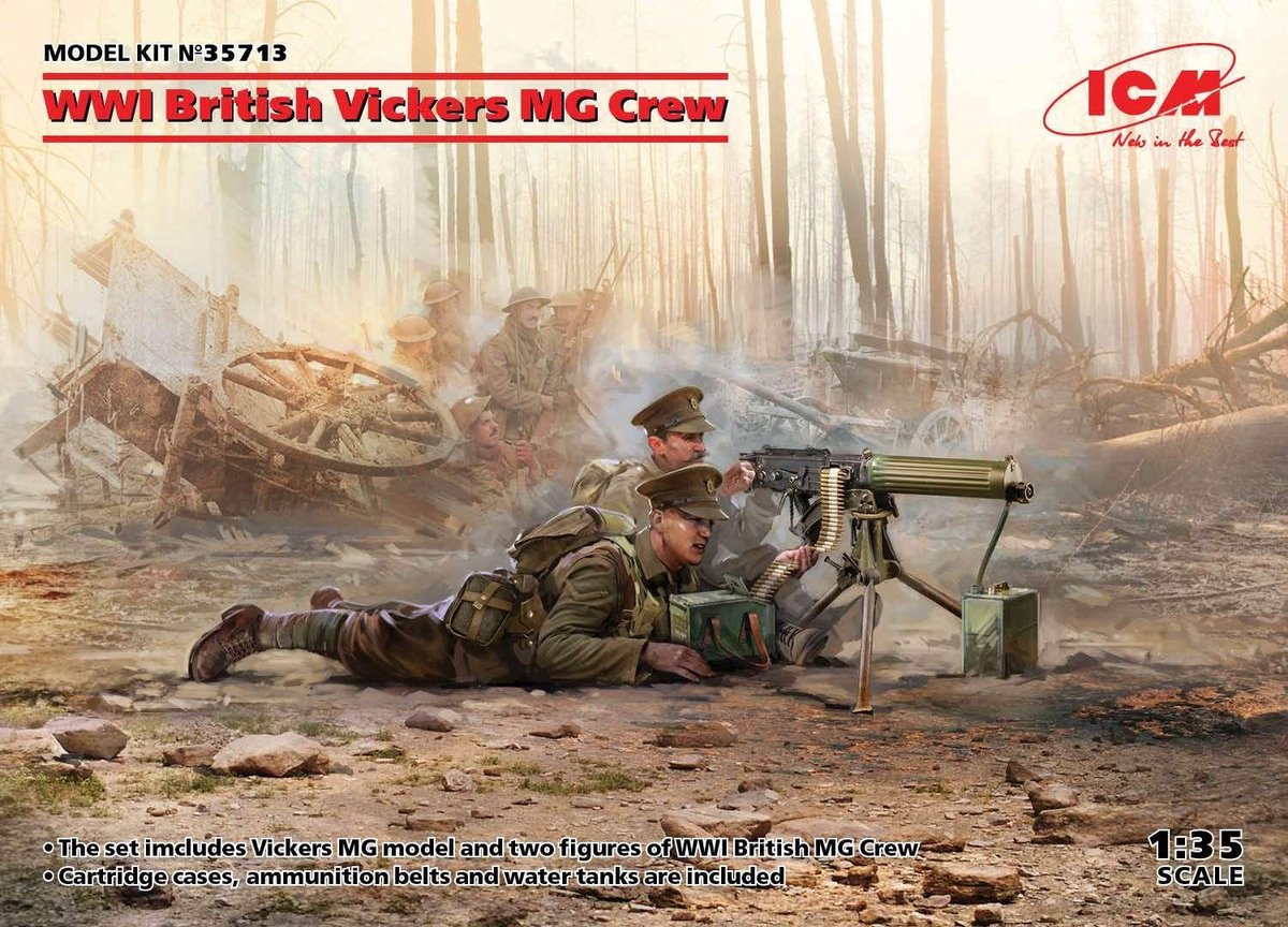 1:35 ICM 35713 WWI British Vickers MG Crew Plastic kit