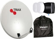 Triax 64cm Schotelantenne Licht Grijs + 4.3° single DUO LNB (Canal Digitaal Ready) + Blueqon CAM-T6S Opbergtas