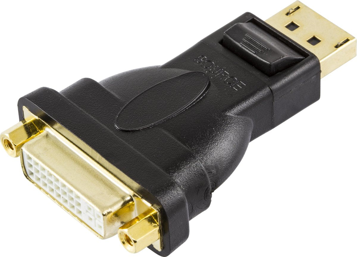 Deltaco DP-DVI 20-pin ha DL DVI-D Zwart kabeladapter/verloopstukje