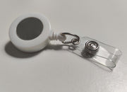 Kunststof Yoyo Sleutelhanger Pashouder - Roller Clip - Trekkoord - Skipashouder - Wit - 80 cm