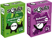 Educatieve spellenbundel - Squla Kaartspel - 2 stuks - Groep 5 t/m 8 - Aardrijkskunde & Rekenen
