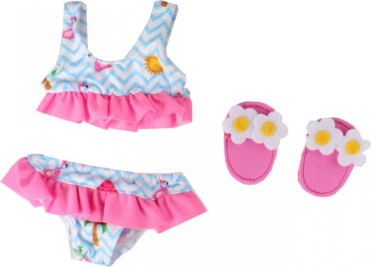 Heless Poppenbikini Blauw/roze Voor Pop Van 28-35 Cm