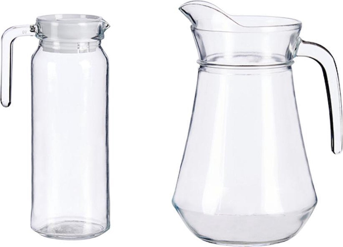 Waterkan - Waterkaraf - Schenkkan - Glas - Transparant - Met deksel