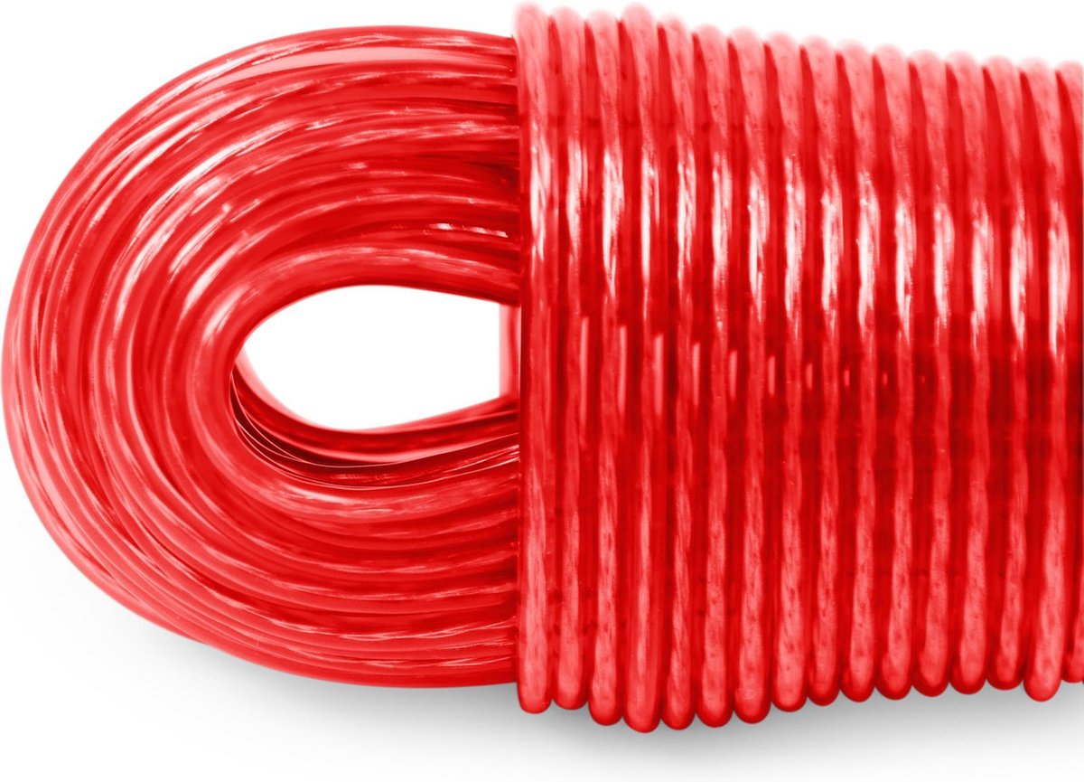 LaundrySpecialist® Waslijn 50 meter met stalen kern - Rood