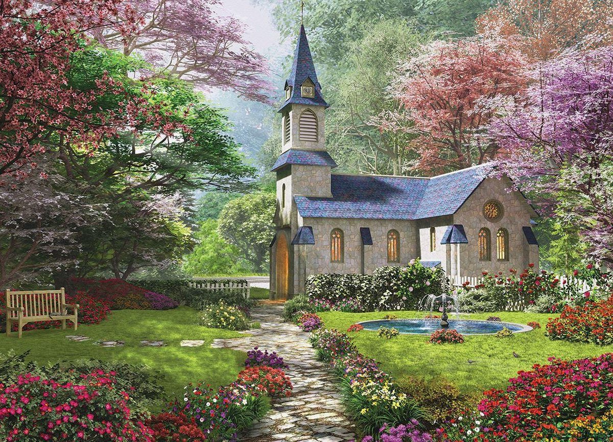 Puzzel 1000 stukjes-Blooming garden
