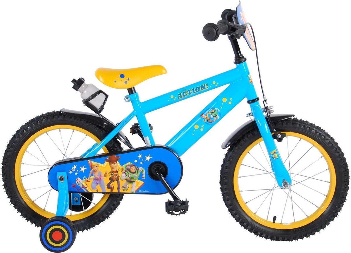 Volare Disney Toy Story Kinderfiets 16 inch - Geel Blauw - 2 handremmen