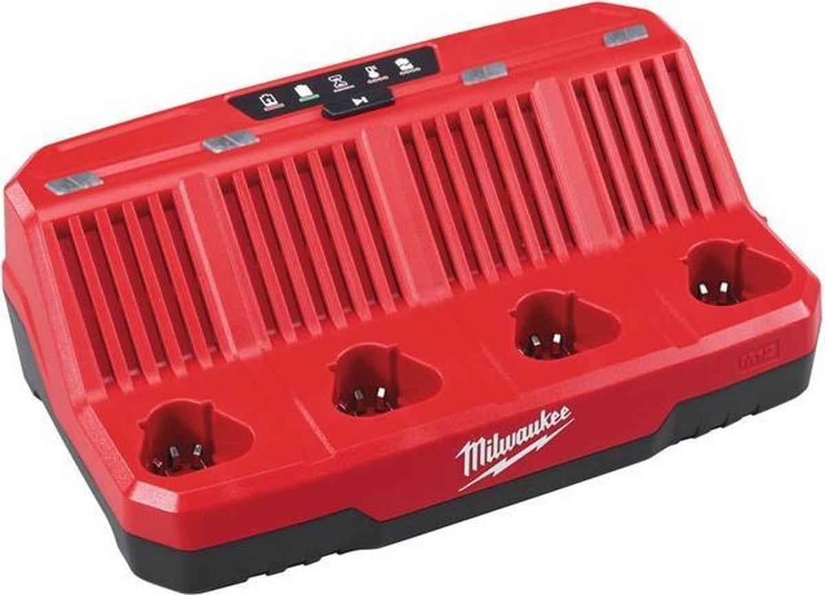 Milwaukee M12 C4 12V Li-Ion Accu multilader - 4 accu's