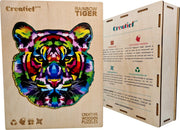 Regenboog Tijger - Houten Puzzel Volwassenen - Jigsaw puzzels - A3 formaat