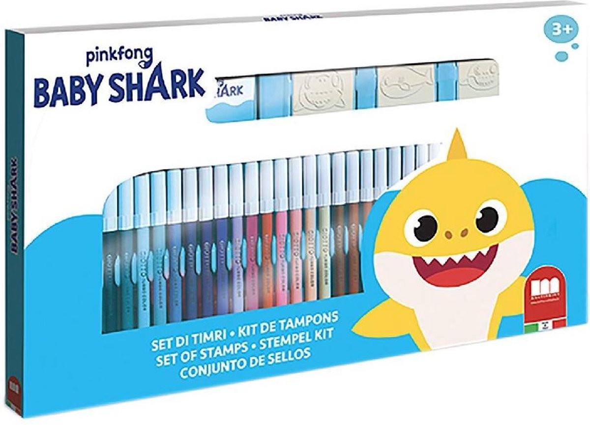 Baby Shark Kleur-Stempelset 41-delig