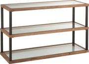 J-Line Console 3 Niveaus Glas/Hout Bruin