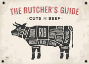 Man cave banner spandoek butchers cut koe beige