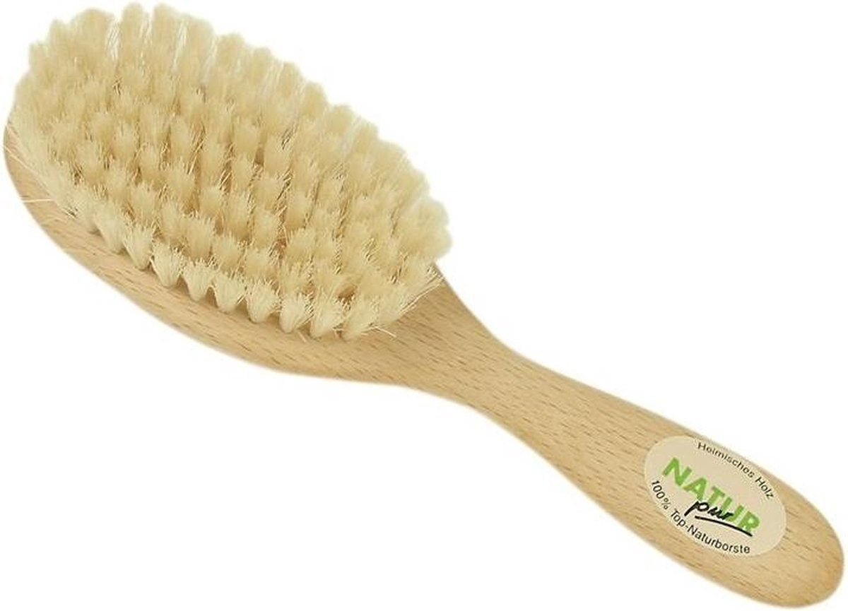 Peuterborstel Natuurlijke Haren 19 Cm Blank