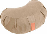 #DoYourYoga - Yoga kussen - »Ganesh« - halve maan meditatiekussen met bio-organische Spelt vulling - 45x30x14 cm - cement grijs