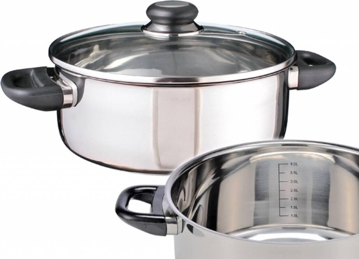 Haushalt 21302 - Kookpan - 24cm - met glazen deksel - RVS