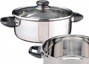 Haushalt 21302 - Kookpan - 24cm - met glazen deksel - RVS